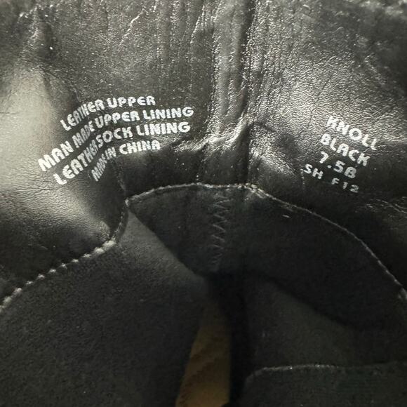 Earth Knoll Wedge Boots Black Suede Buckles Goth Dark Academia Size 7 1/2 - Picture 7 of 7